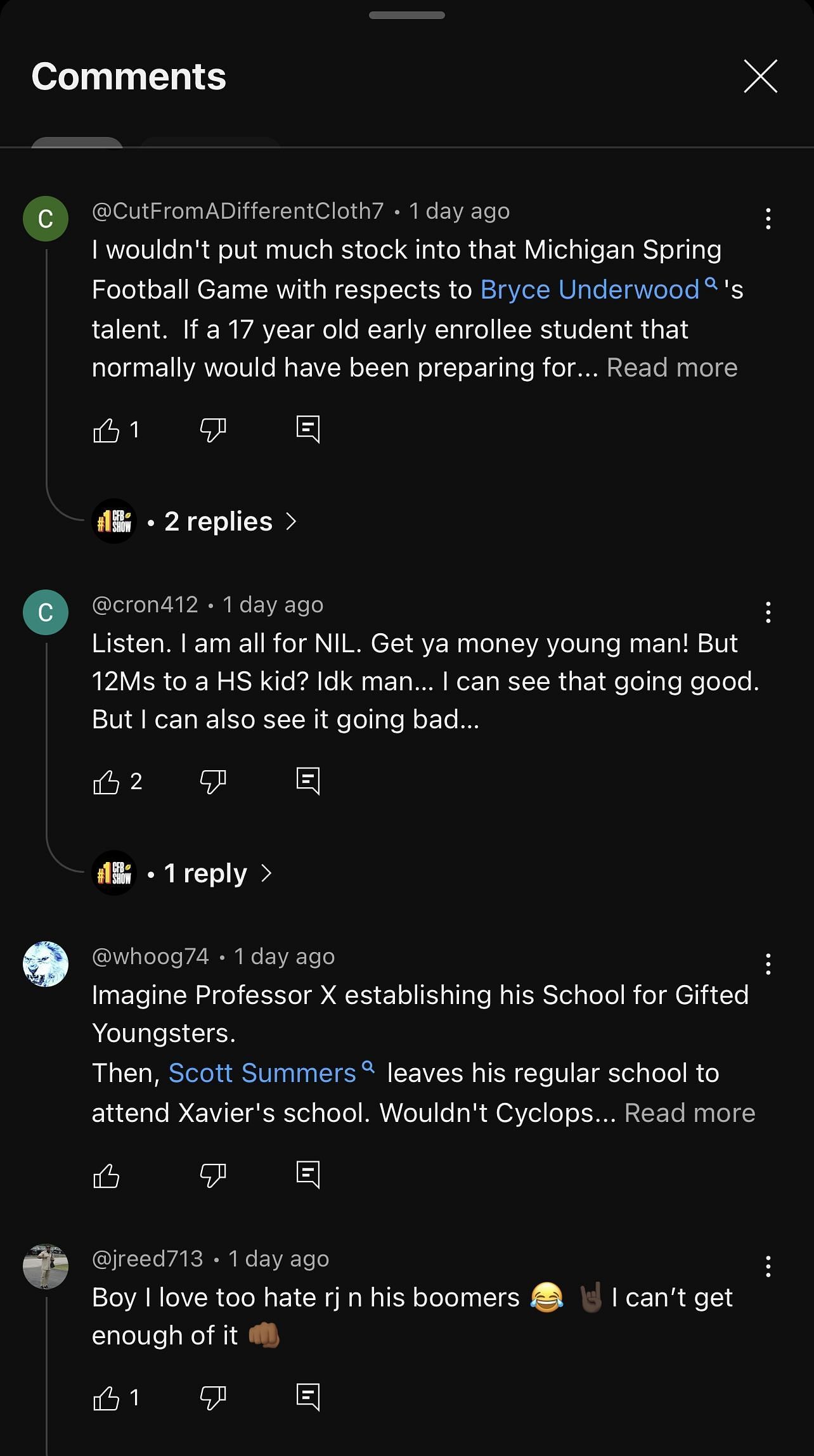 YouTube comments